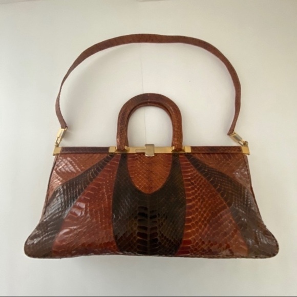 Vintage Snake Skin Purse Satchel Bag - Picture 5 of 14